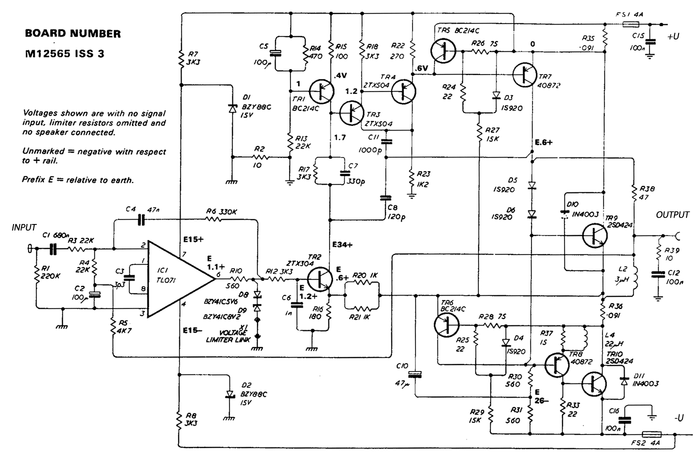 Схема оригинального усилителя QUAD 405-2
